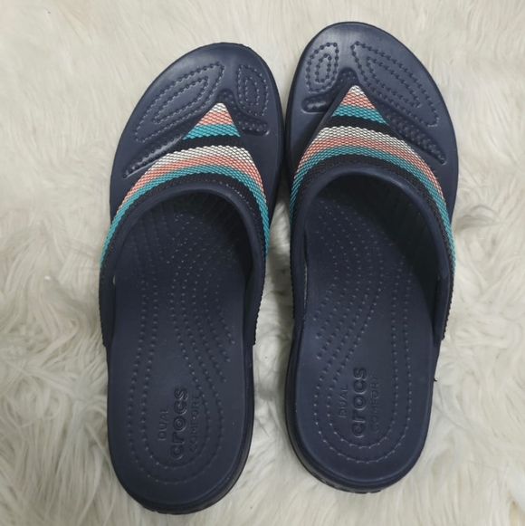 Crocs Monterey Beaded Women's Wedge Flip Flops Sandals Size 8✌️ - Picture 8 of 9